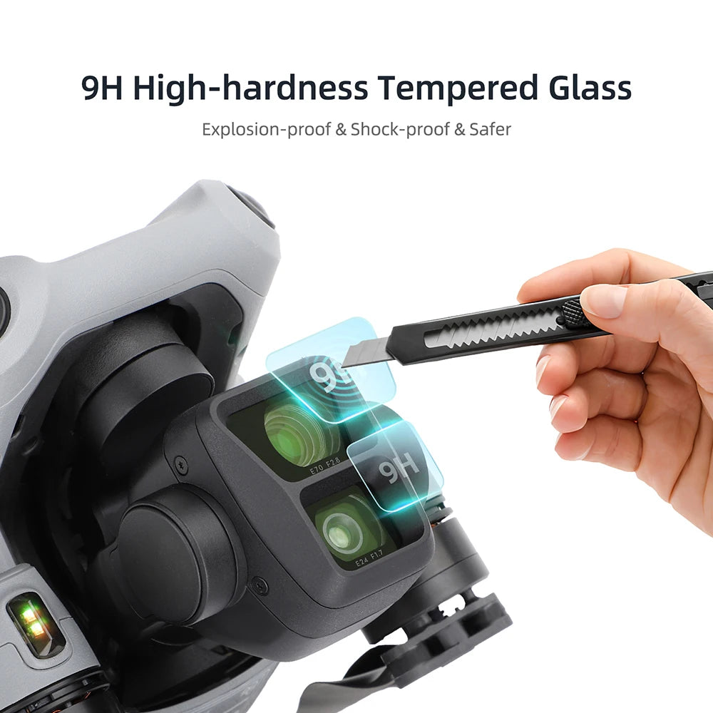 Sunnylife AIR 3 Lens Tempered Film 9H High Hardness Tempered Glass Anti Fingerprint Dustproof for DJI Air 3 Drone Accessories