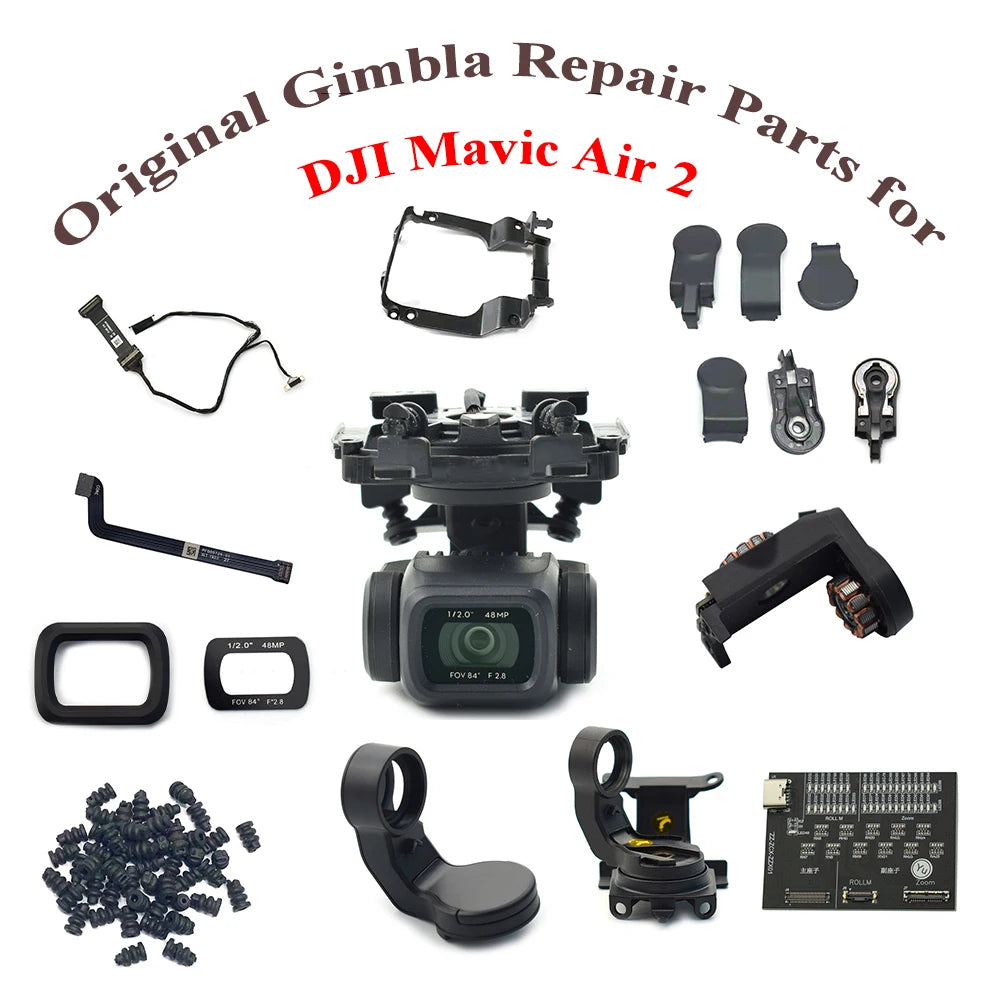 Original Air 2 Gimbal-Teile, Kameragehäuse, PTZ-Kabel, flexibles Flachlinienobjektiv, Glas, YR-Motor und Halterung für DJI Mavic Air 2