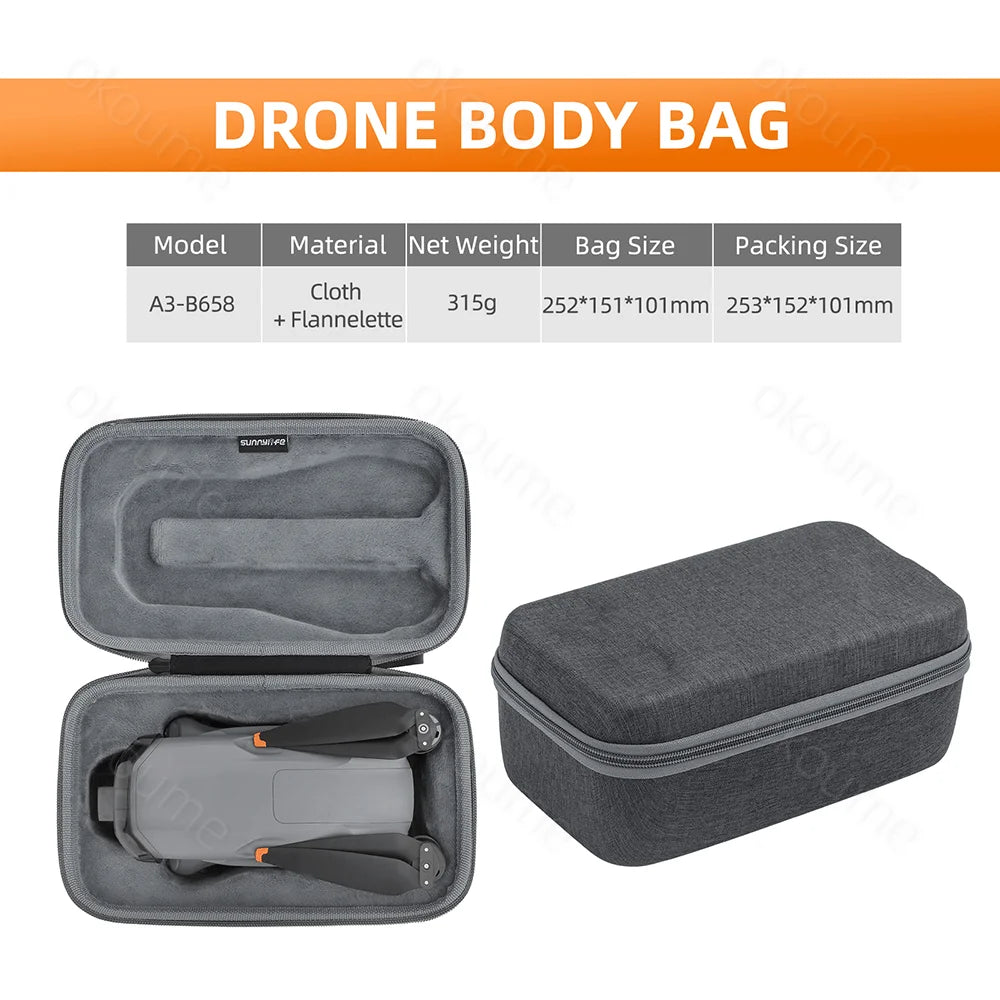 Original Air 3 A3-B658 Drohnenkörper-Aufbewahrungstasche, sturzsichere, tragbare Tasche für DJI Air 3 UAV-Zubehör