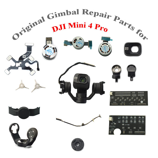 Original Mini 4 Pro Gimbal-Motor/Gummi/PTZ-Kabel, Gimbal-Kamera, Flex-Flachkabel, Rolle, Gierarm und Abdeckung für DJI Mini 4 Pro